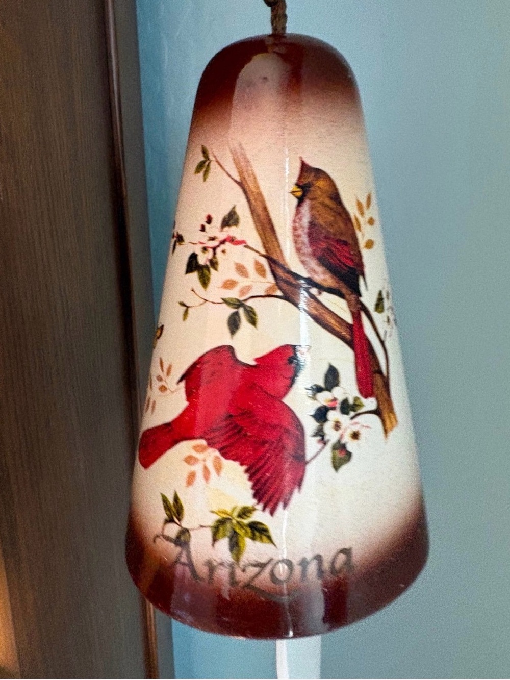 Ceramic Cardinal Bell Wind Chime - Picture 2 of 5